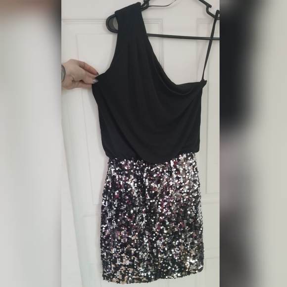 Little Black Dress with Silver Sequins - Picture 4 of 7